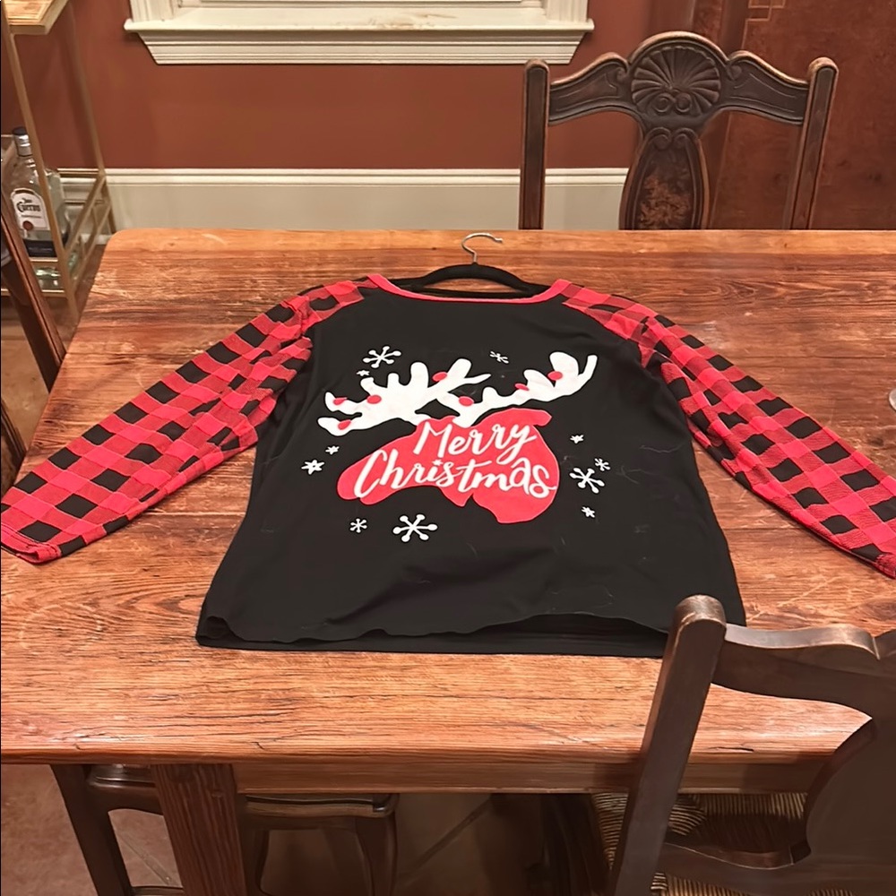 Christmas Reindeer PJ Set - Black and Red